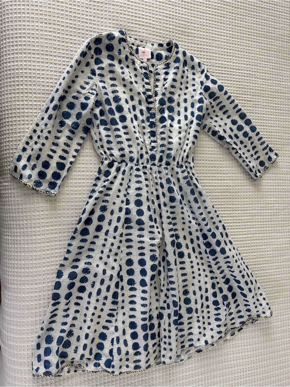 Women’s White and Navy Dot Casual Dress